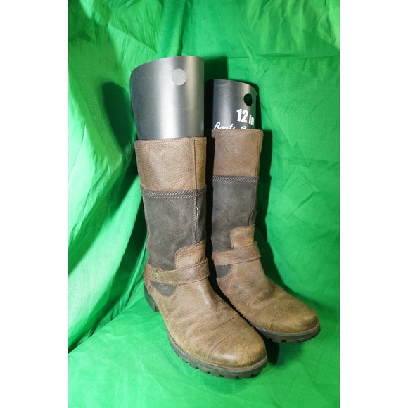 Timberland Womens Boots Brown Leather Mid Calf Pull On Size US 9.5 - Picture 2 of 9